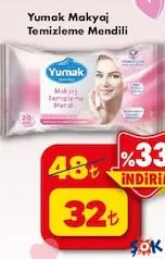 YUMAK MAKYAJ TEMİZLEME MENDİLİ